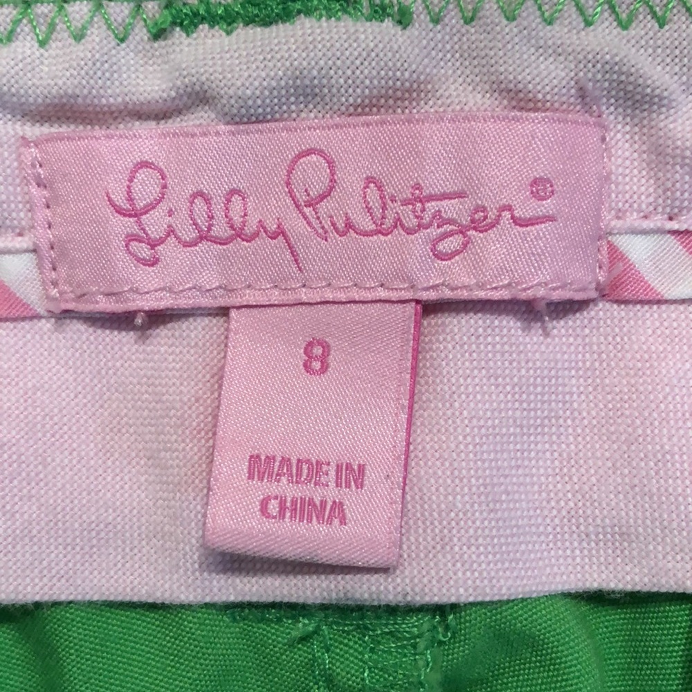Lilly Pulitzer Capris Pants Palm Trees Green SZ 8 - Picture 6 of 7